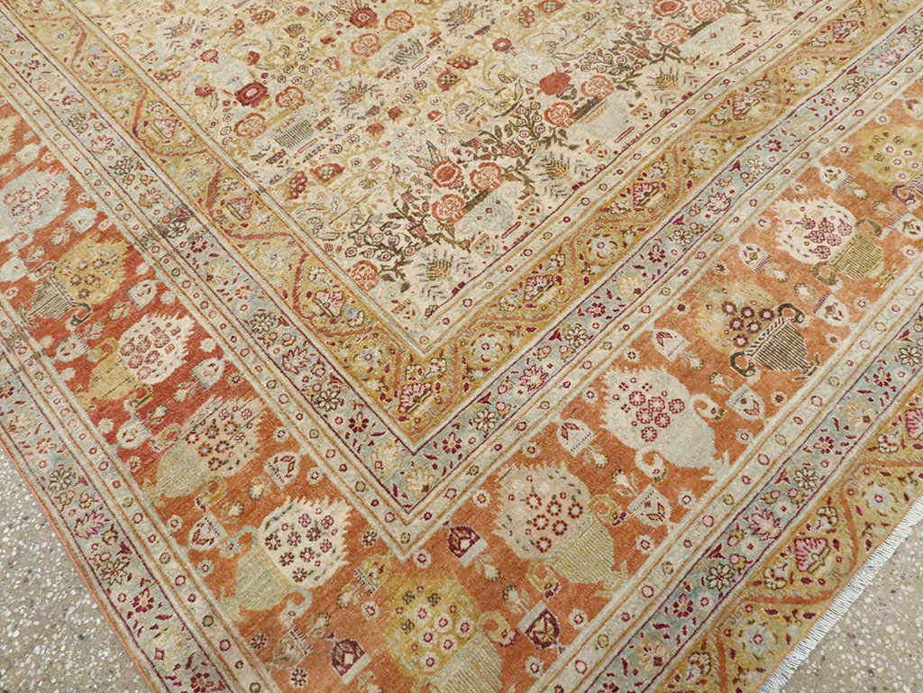 Antique Persian Tabriz Carpet, No.23608 - Staging