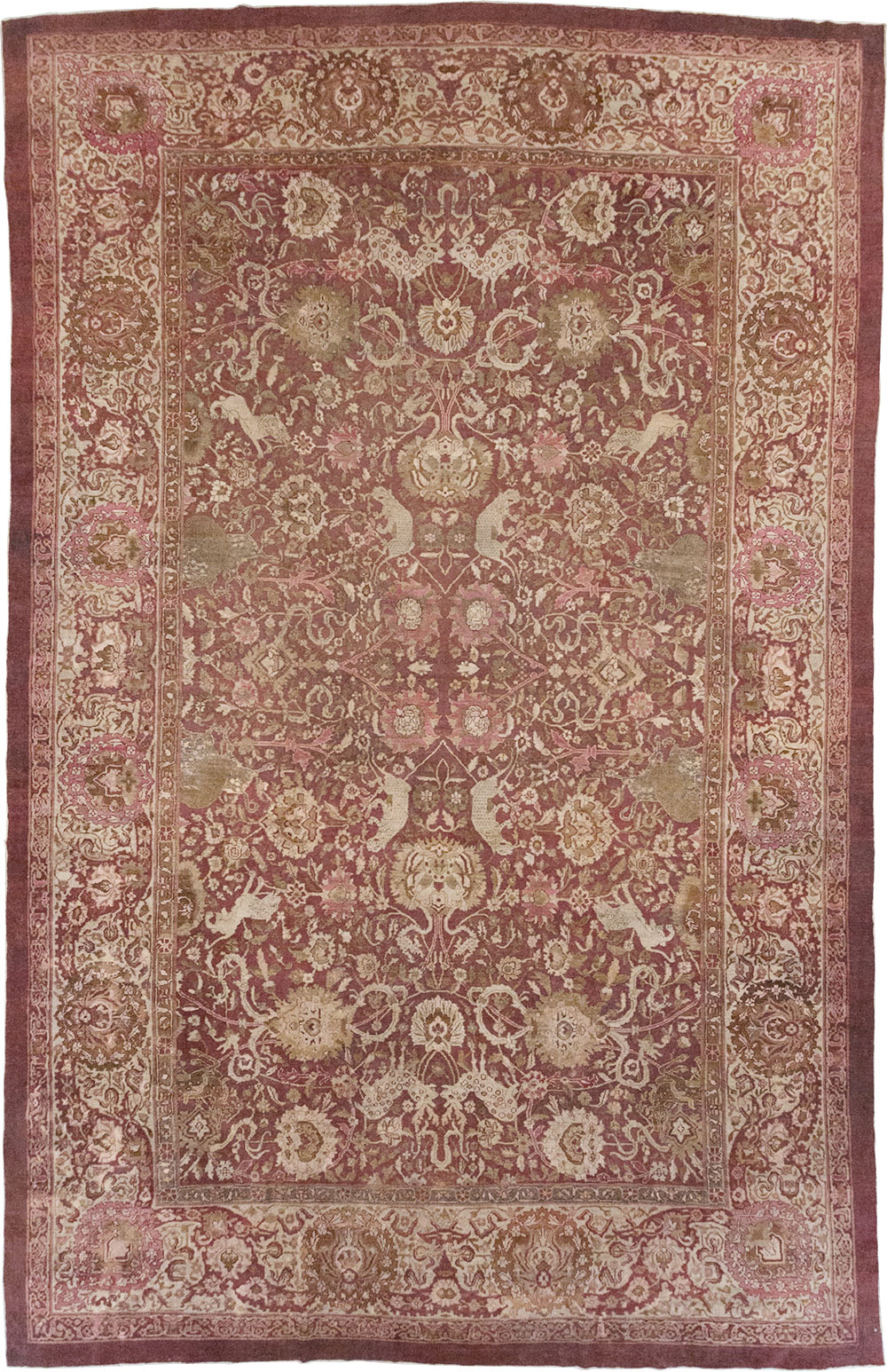 Antique Indian Agra Pictorial Oversize Carpet, No.23611 - Staging