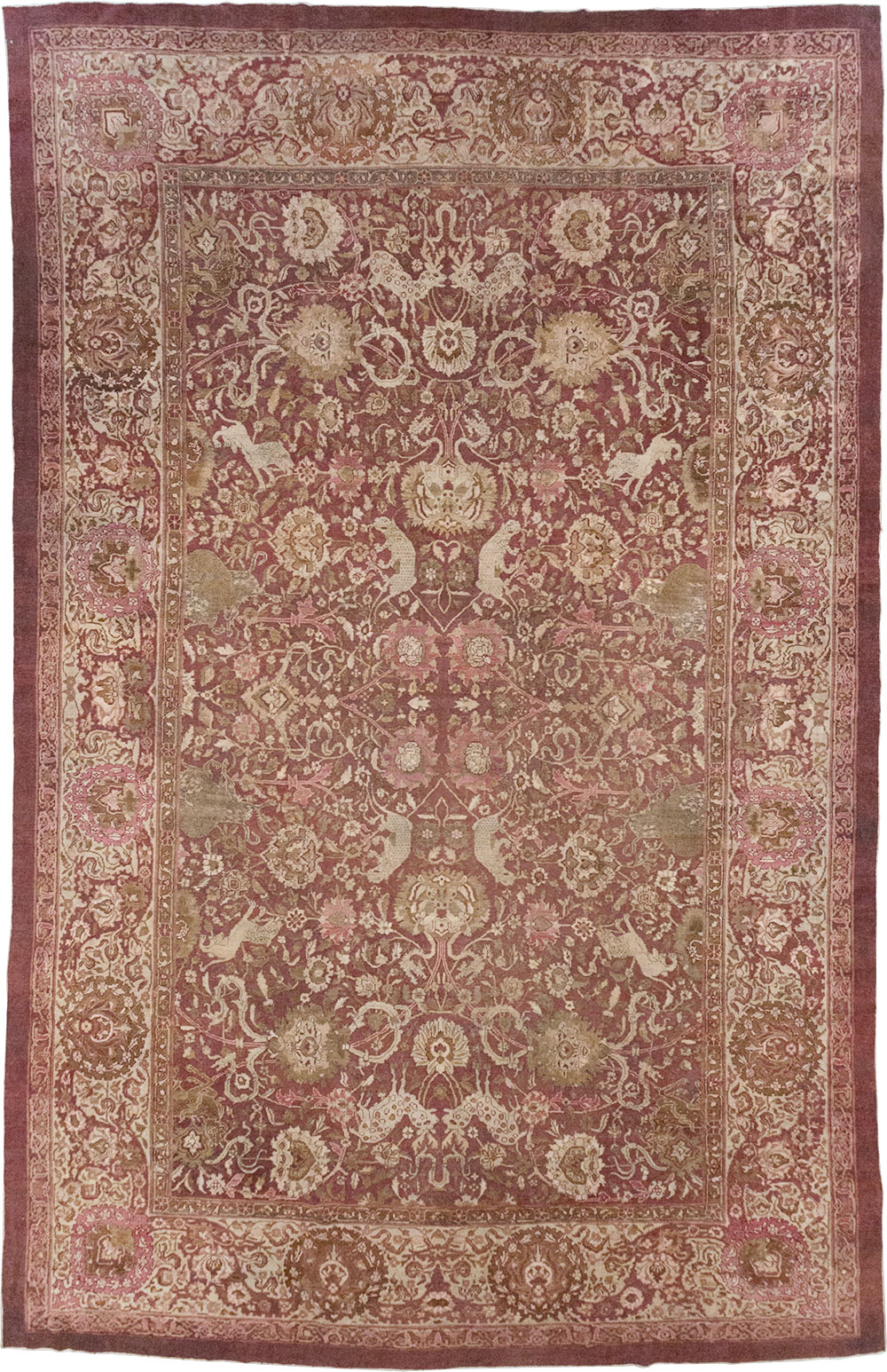 Antique Indian Agra Pictorial Oversize Carpet, No.23611 - Staging