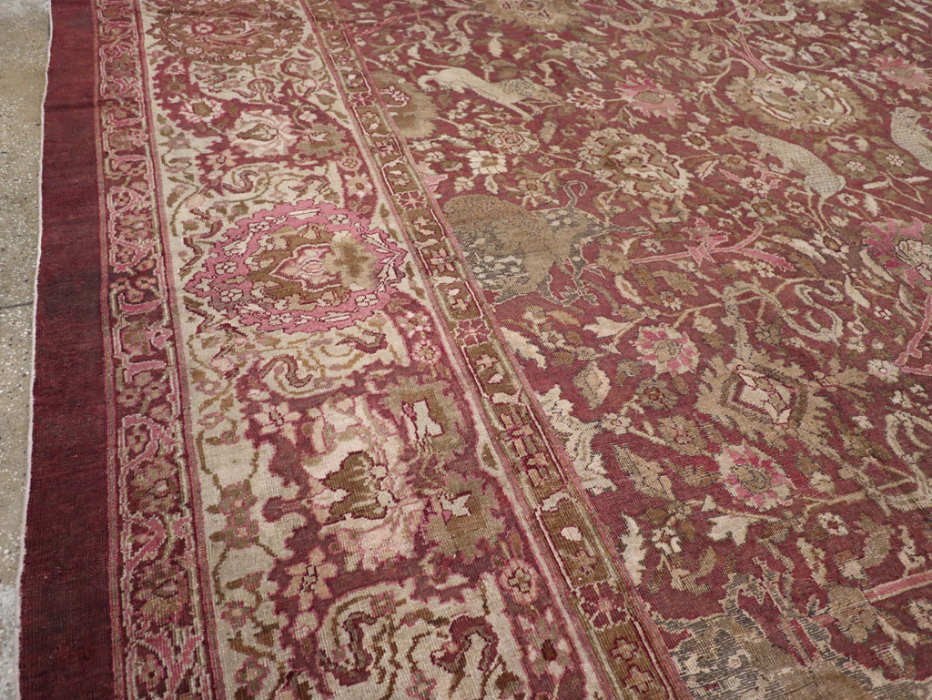 Antique Indian Agra Pictorial Oversize Carpet, No.23611 - Staging