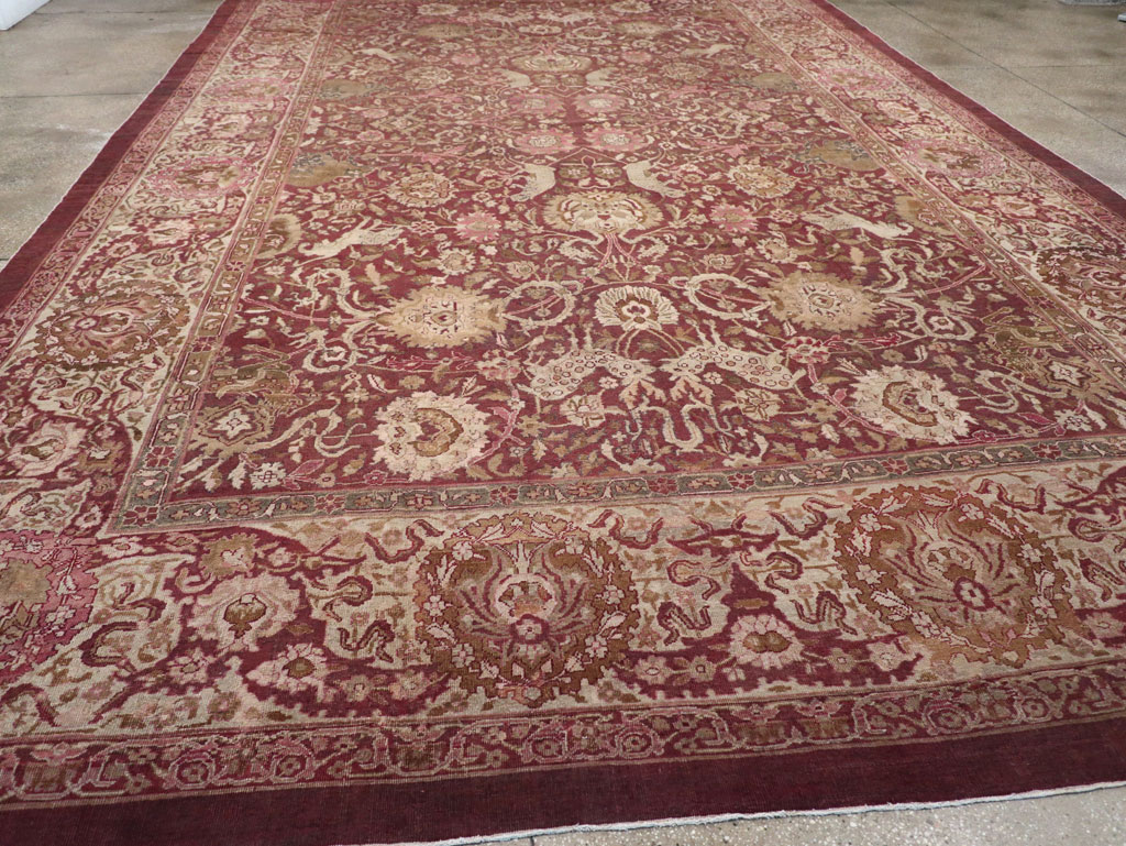 Antique Indian Agra Pictorial Oversize Carpet, No.23611 - Staging