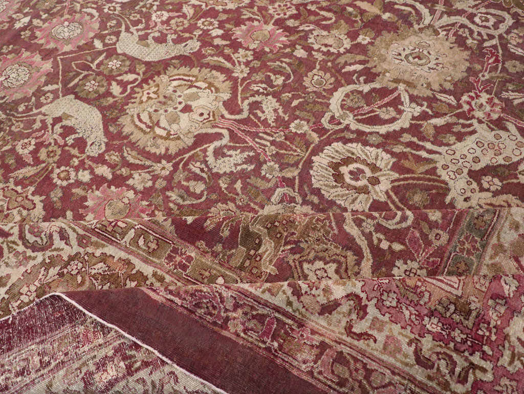 Antique Indian Agra Pictorial Oversize Carpet, No.23611 - Staging