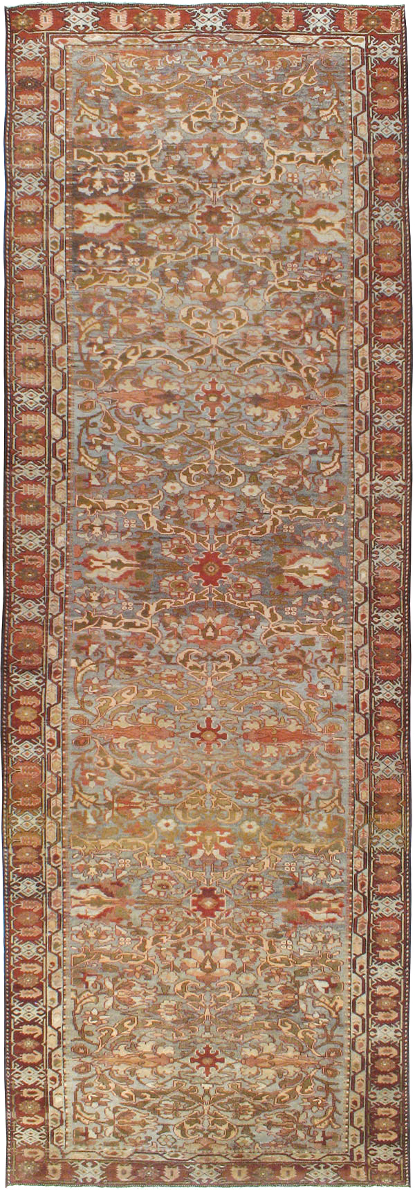Antique Persian Bakhtiari Gallery Carpet, No.23613 - Staging