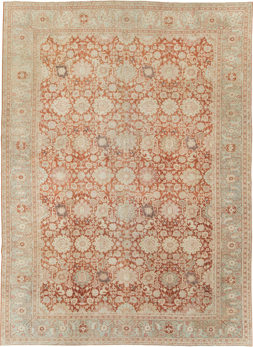 Antique Persian Tabriz Large Room Size Carpet, No.23620 - Staging