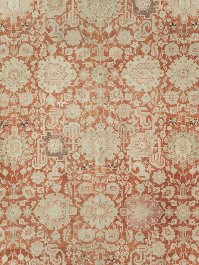 Antique Persian Tabriz Large Room Size Carpet, No.23620 - Staging
