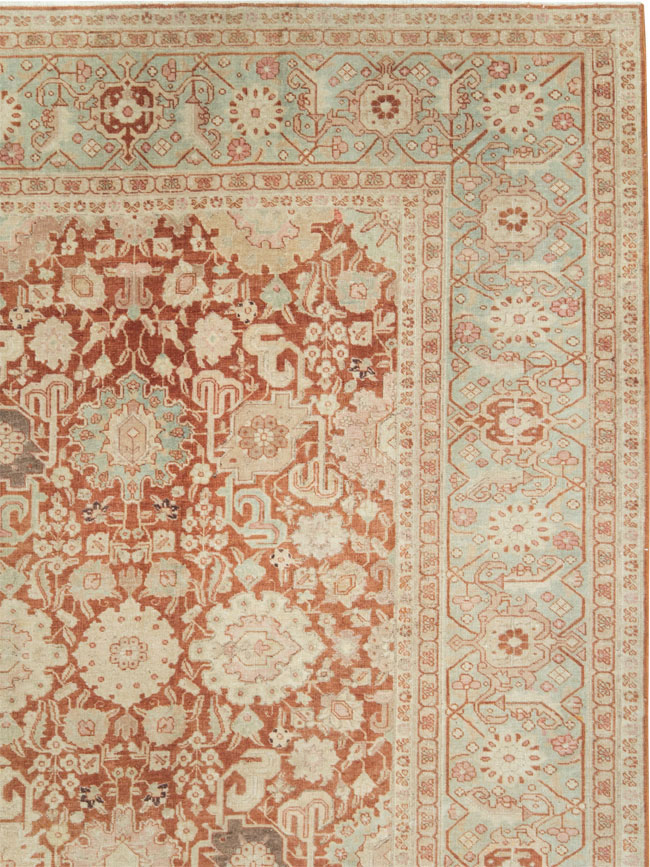 Antique Persian Tabriz Large Room Size Carpet, No.23620 - Staging