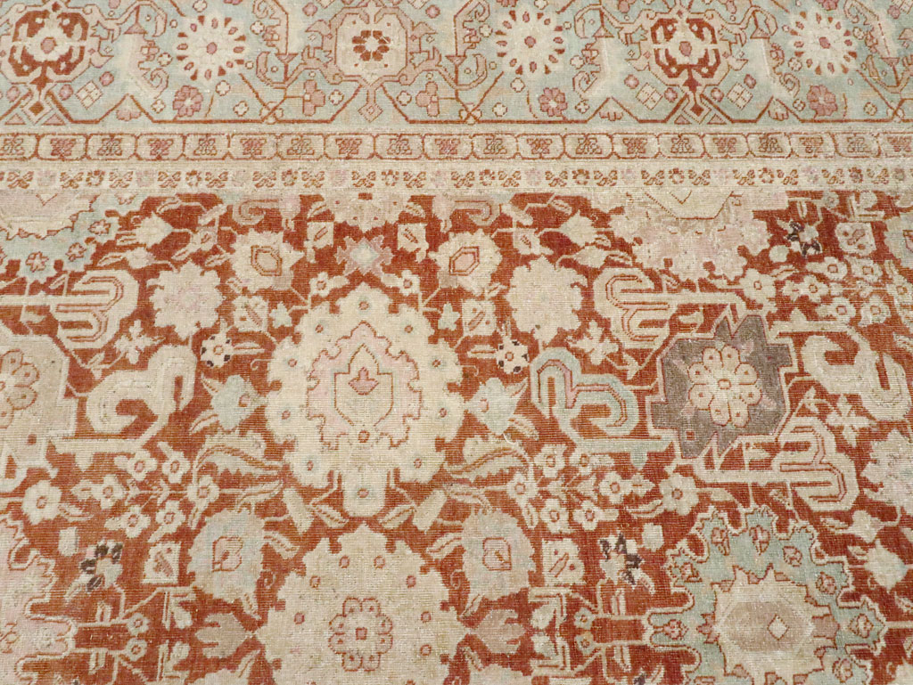 Antique Persian Tabriz Large Room Size Carpet, No.23620 - Staging