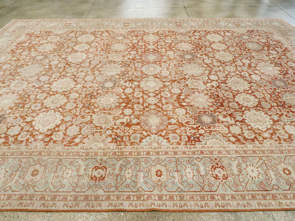 Antique Persian Tabriz Large Room Size Carpet, No.23620 - Staging