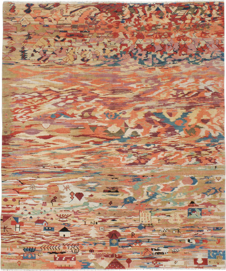 Vintage Turkish Anatolian Accent Rug, No.23629 - Staging