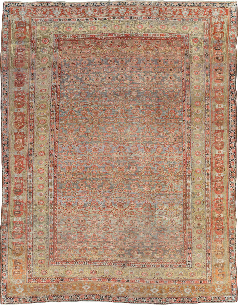 Antique Persian Bidjar Room Size Carpet, No.23633 - Staging