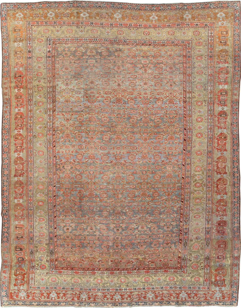 Antique Persian Bidjar Room Size Carpet, No.23633 - Staging