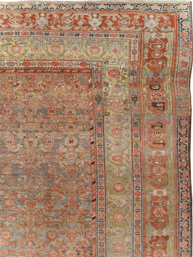 Antique Persian Bidjar Room Size Carpet, No.23633 - Staging