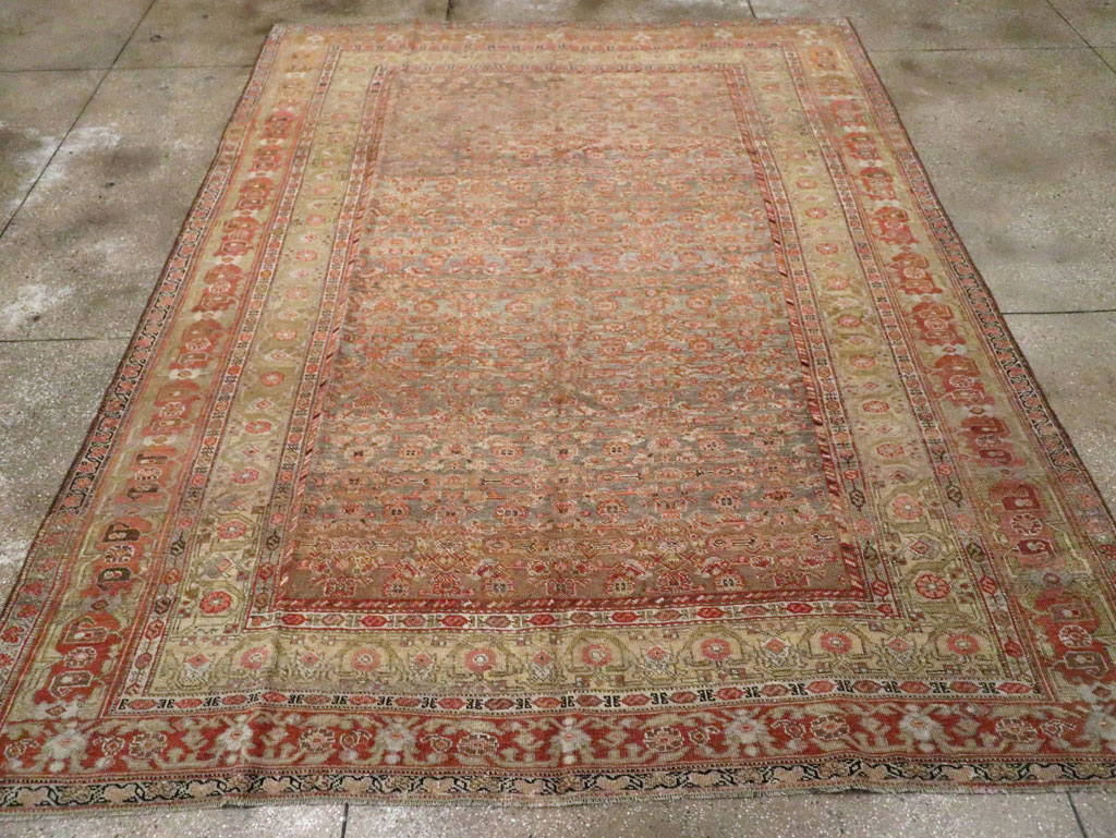 Antique Persian Bidjar Room Size Carpet, No.23633 - Staging