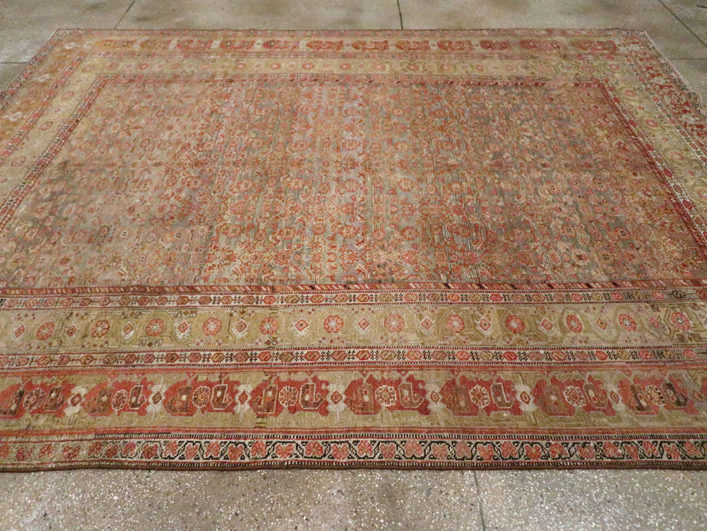 Antique Persian Bidjar Room Size Carpet, No.23633 - Staging