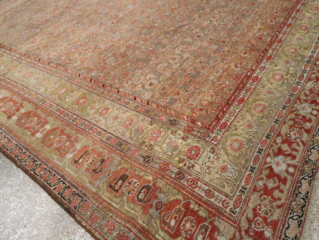 Antique Persian Bidjar Room Size Carpet, No.23633 - Staging
