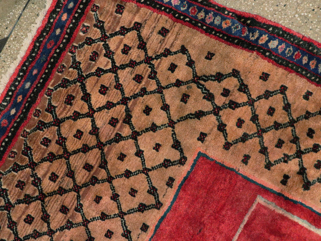 Vintage Persian Hamadan Pictorial Rug, No.23635 - Staging