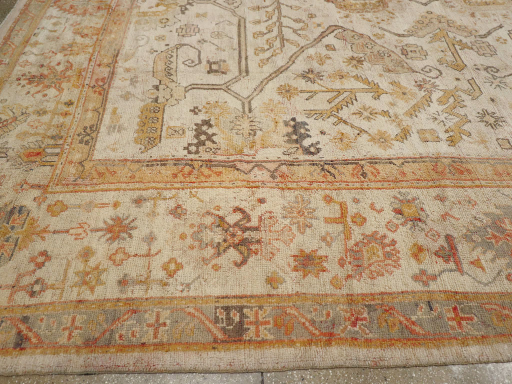 Antique Turkish Oushak Carpet, No.23653 - Staging