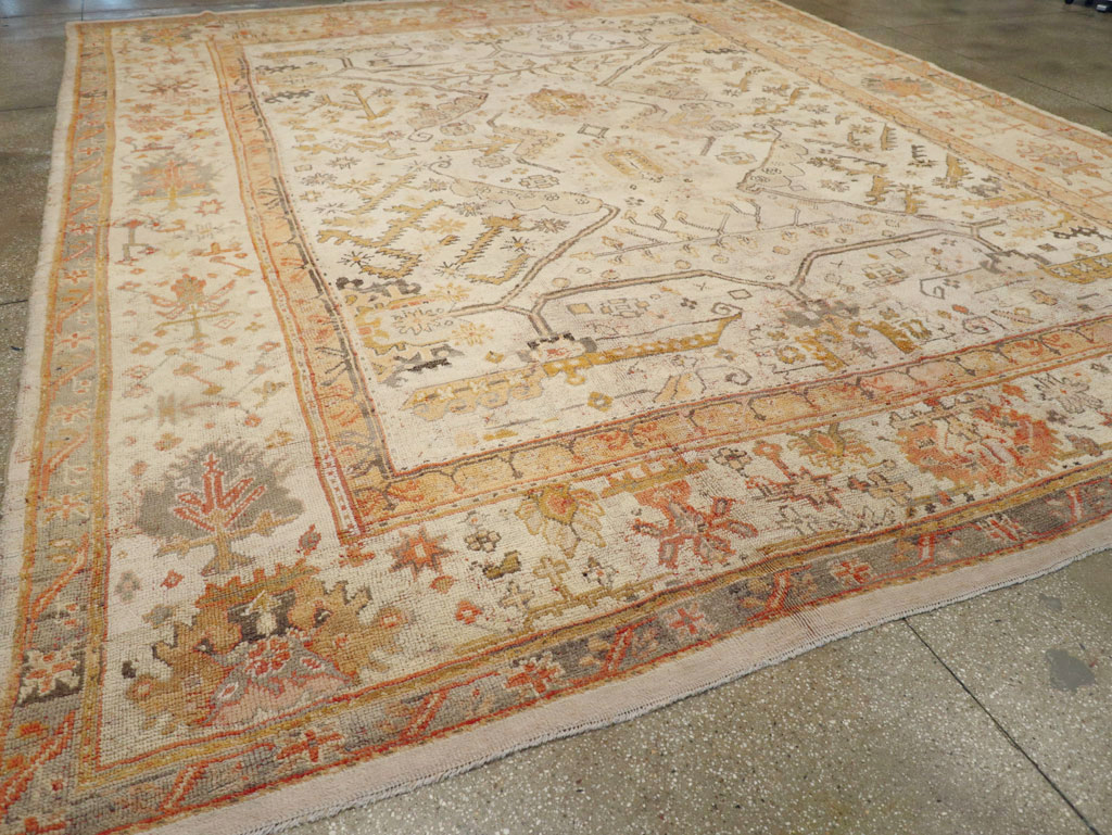 Antique Turkish Oushak Carpet, No.23653 - Staging