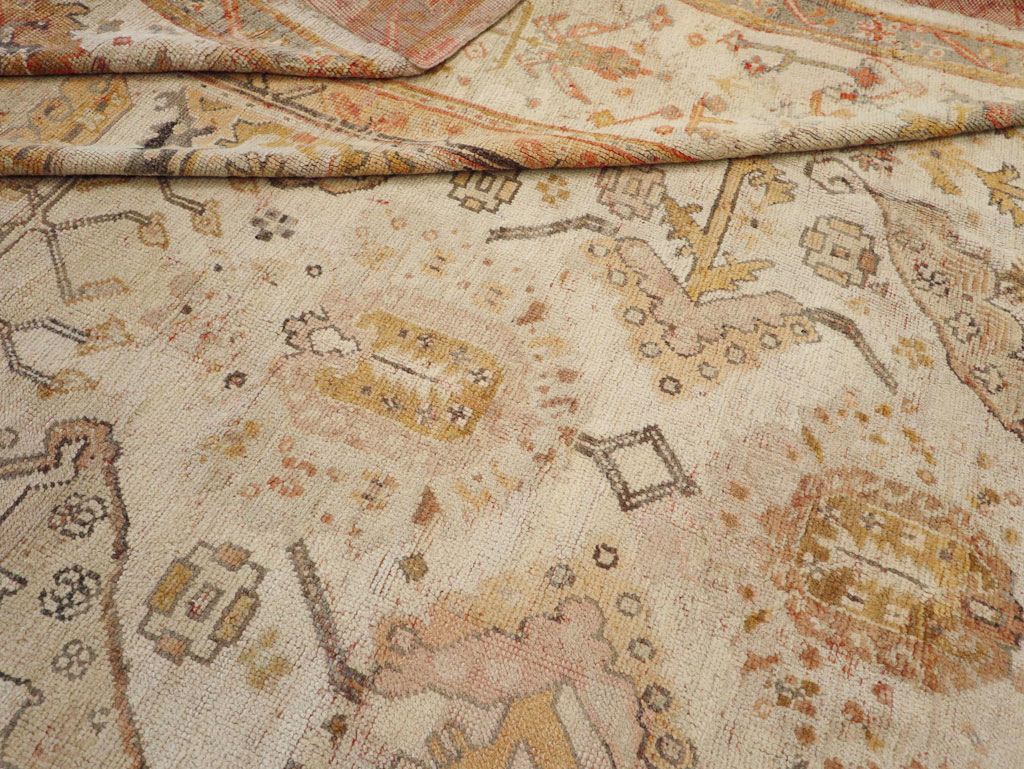 Antique Turkish Oushak Carpet, No.23653 - Staging