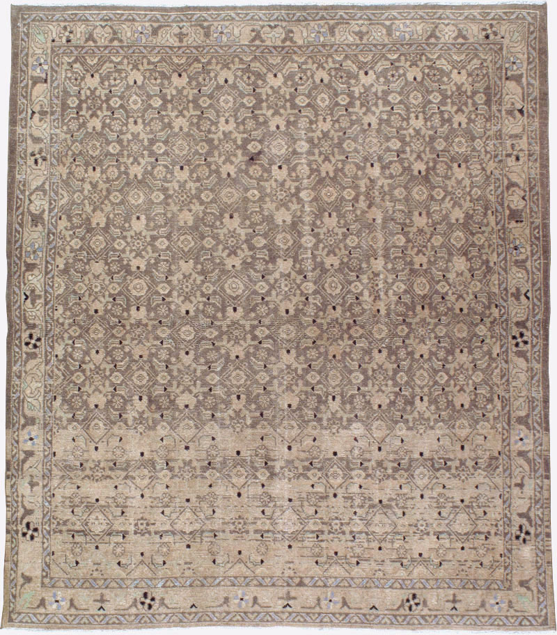 Vintage Persian Malayer Square Rug, No.23674 - Staging
