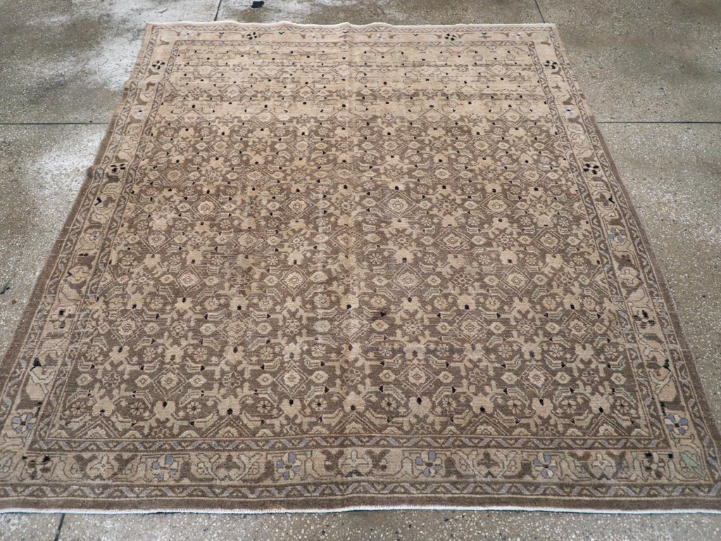 Vintage Persian Malayer Square Rug, No.23674 - Staging