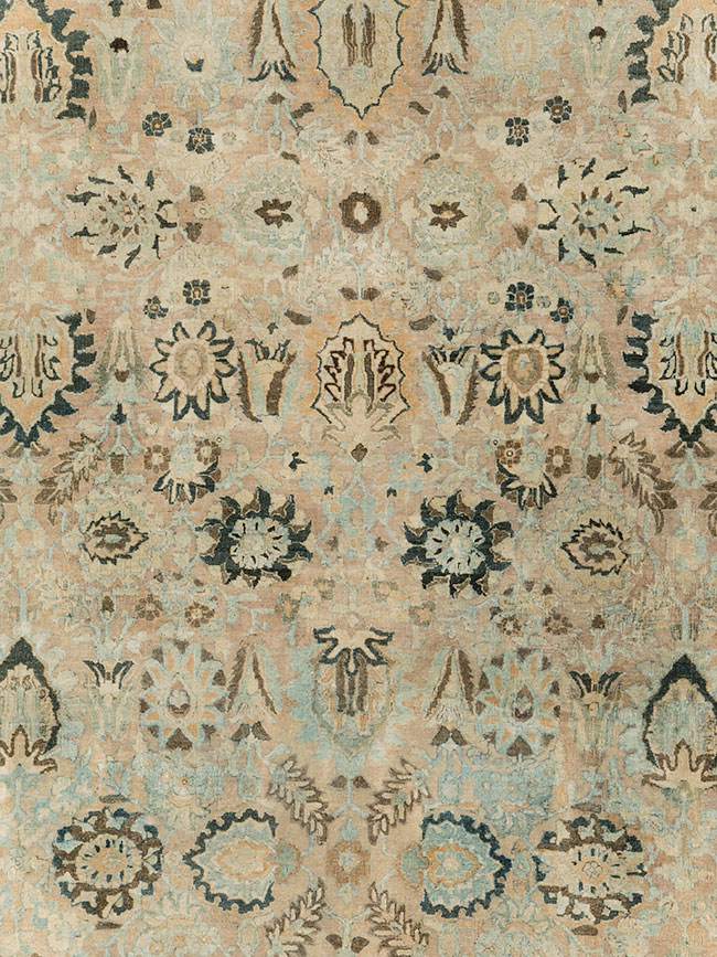 Antique Persian Mashad Room Size Carpet, No.23694 - Staging