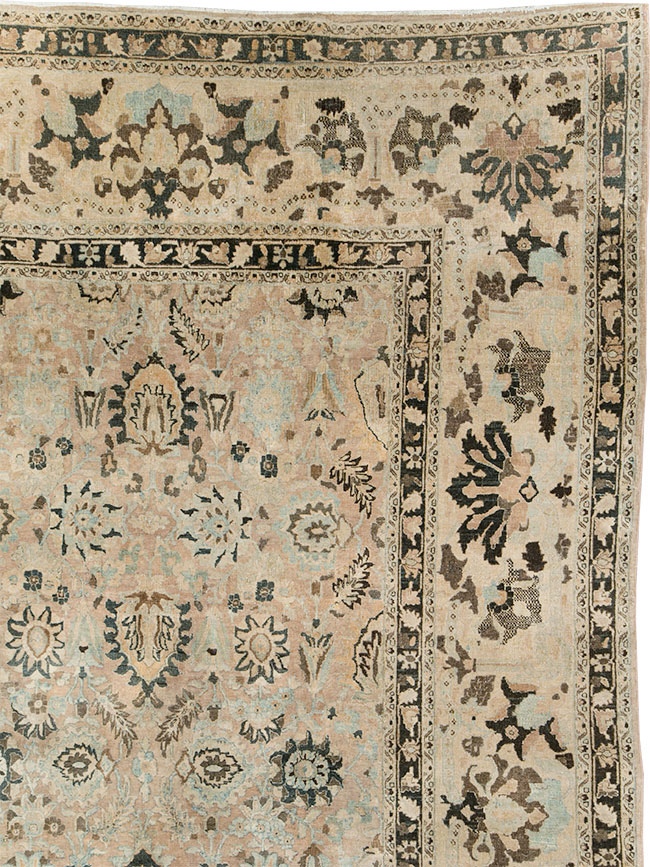 Antique Persian Mashad Room Size Carpet, No.23694 - Staging