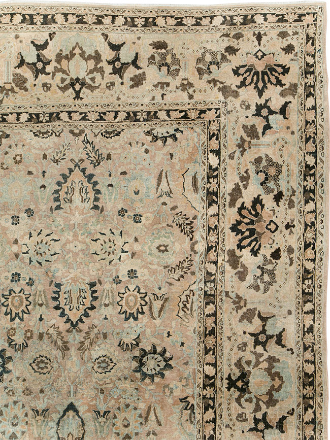 Antique Persian Mashad Room Size Carpet, No.23694 - Staging