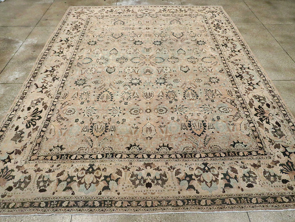 Antique Persian Mashad Room Size Carpet, No.23694 - Staging