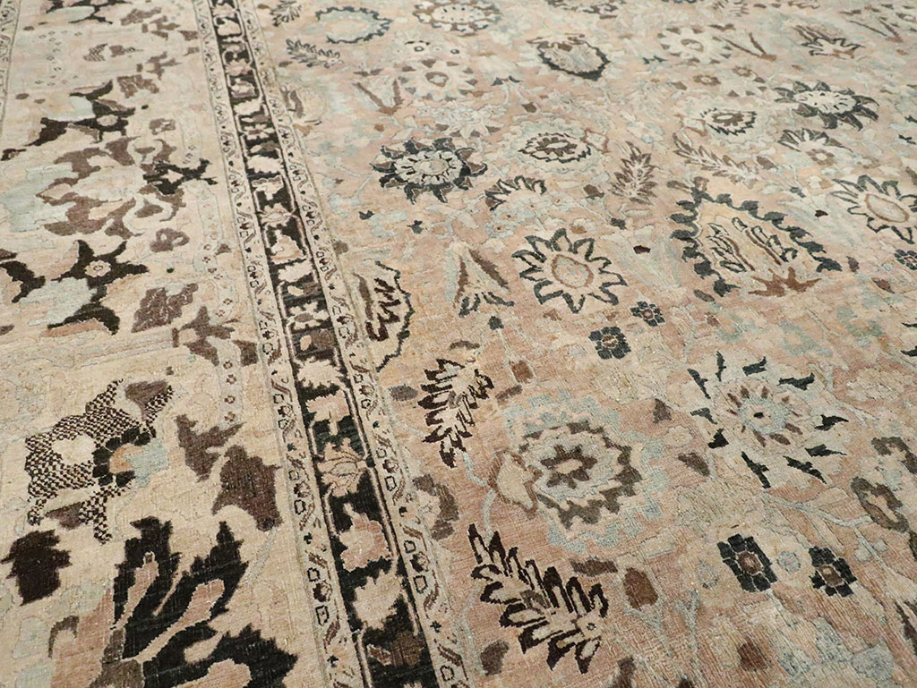 Antique Persian Mashad Room Size Carpet, No.23694 - Staging