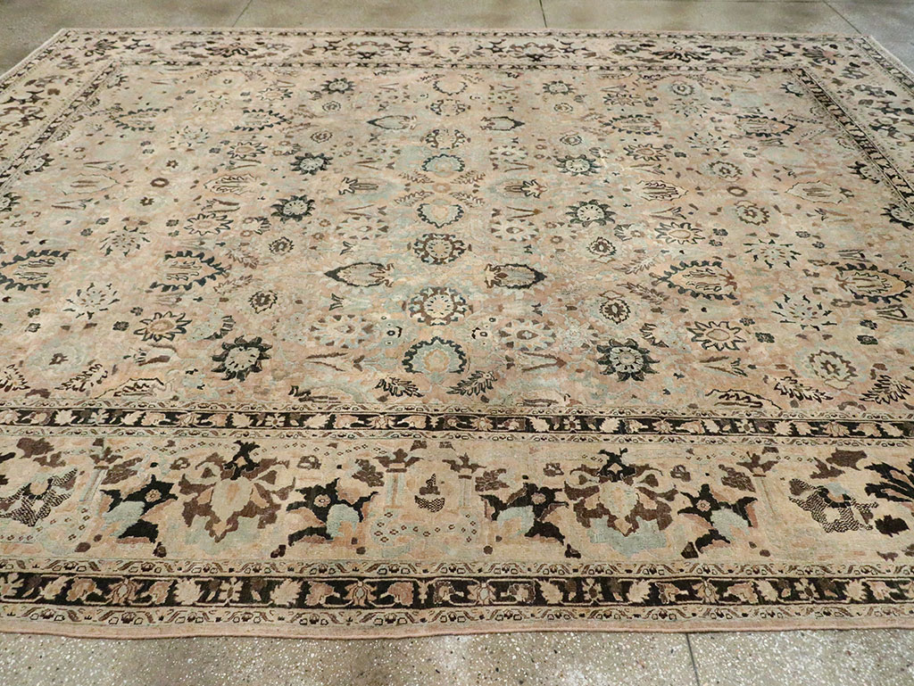 Antique Persian Mashad Room Size Carpet, No.23694 - Staging