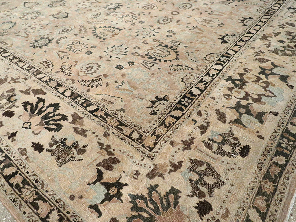 Antique Persian Mashad Room Size Carpet, No.23694 - Staging