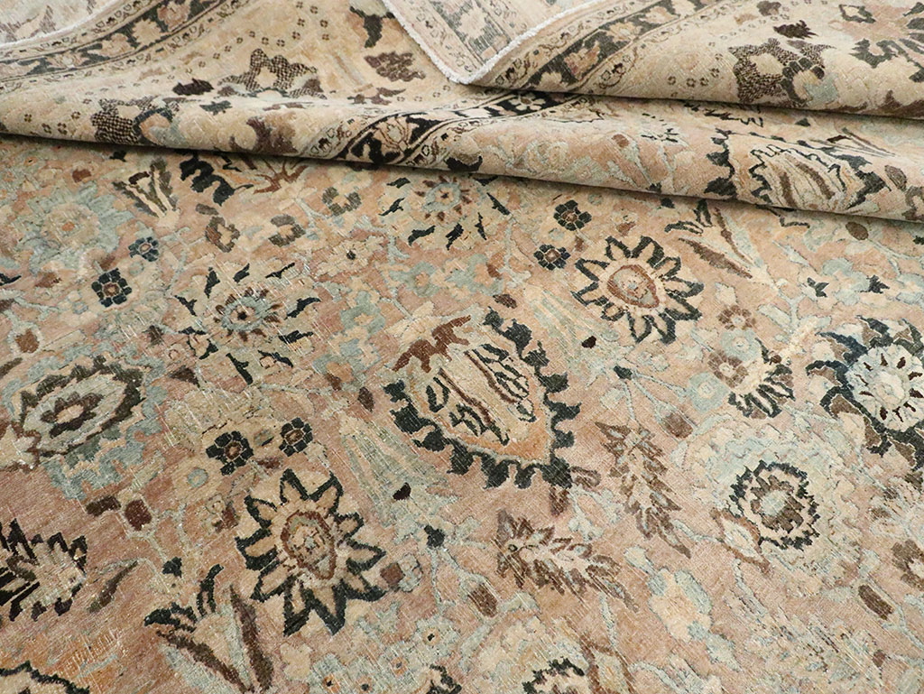 Antique Persian Mashad Room Size Carpet, No.23694 - Staging