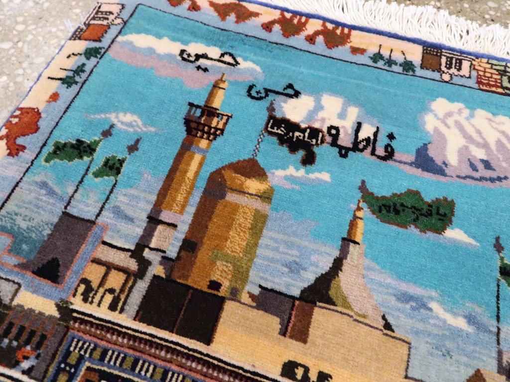 Vintage Persian Isfahan Pictorial Rug, No.23695 - Staging