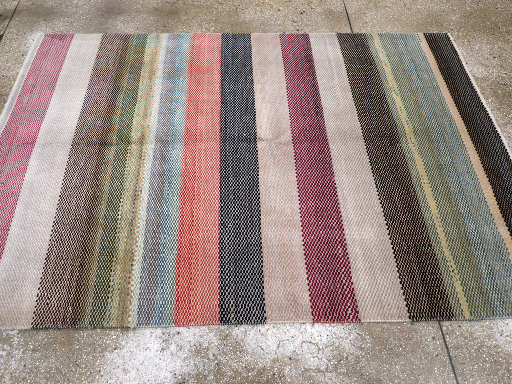 Vintage Persian Malayer Modernist Rug, No.23699 - Staging