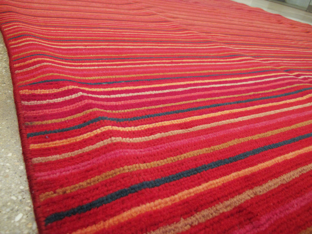 Vintage Persian Kashan Modernist Carpet, No.23700 - Staging