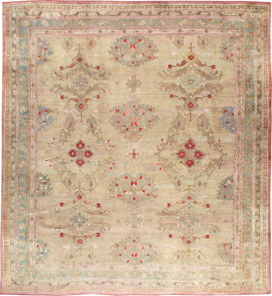 Antique Turkish Oushak Carpet, No.23706 - Staging