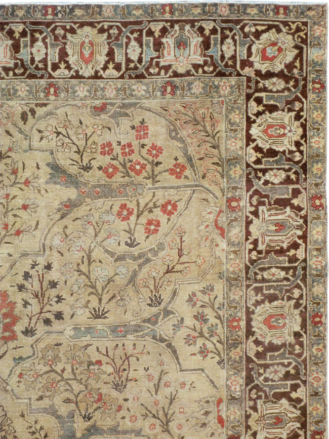Antique Persian Tabriz Carpet, No.23715 - Staging