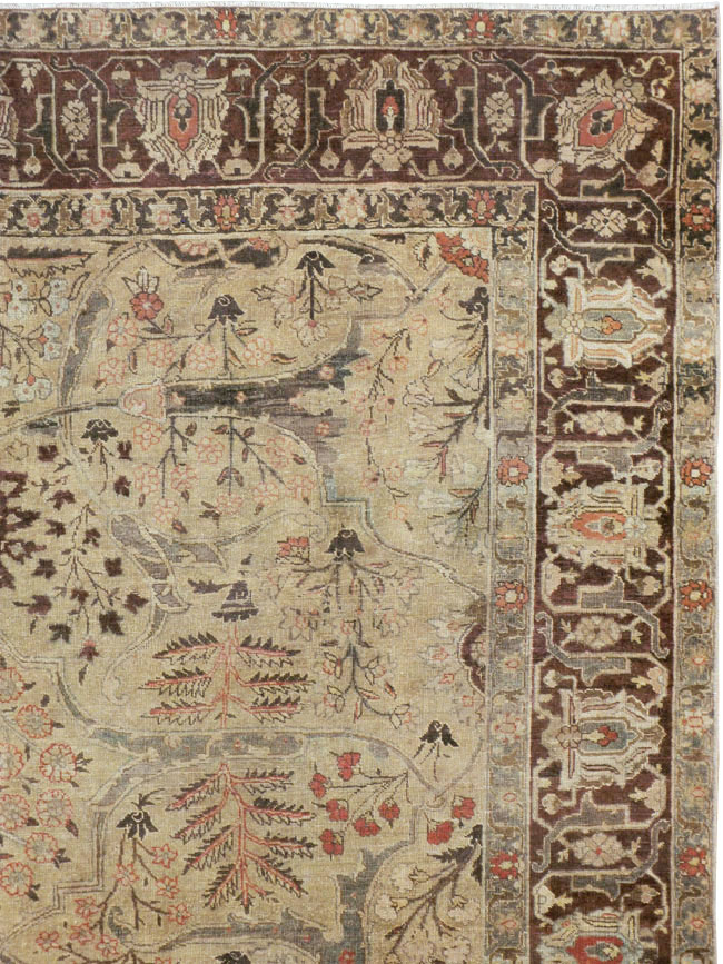 Antique Persian Tabriz Carpet, No.23715 - Staging