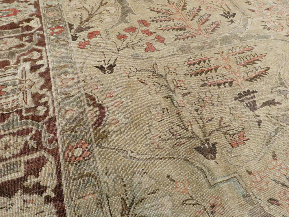 Antique Persian Tabriz Carpet, No.23715 - Staging