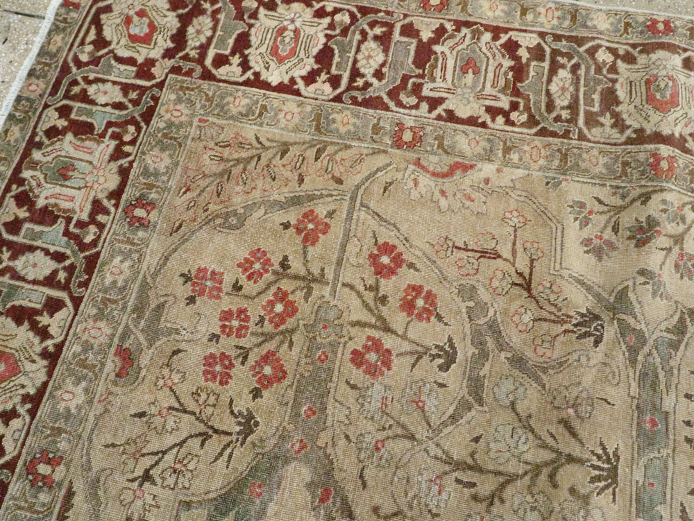 Antique Persian Tabriz Carpet, No.23715 - Staging