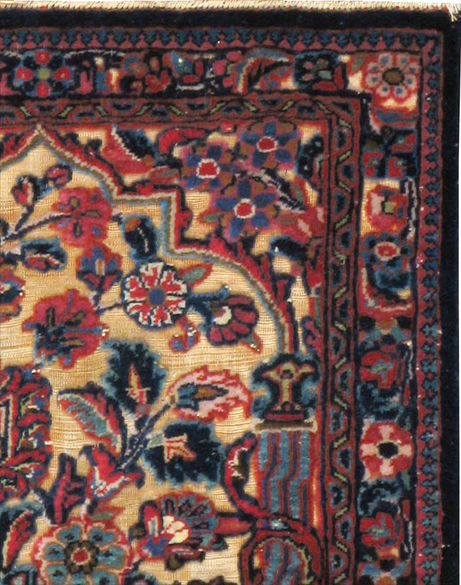 Vintage Persian Kashan Square Rug, No.23720 - Staging