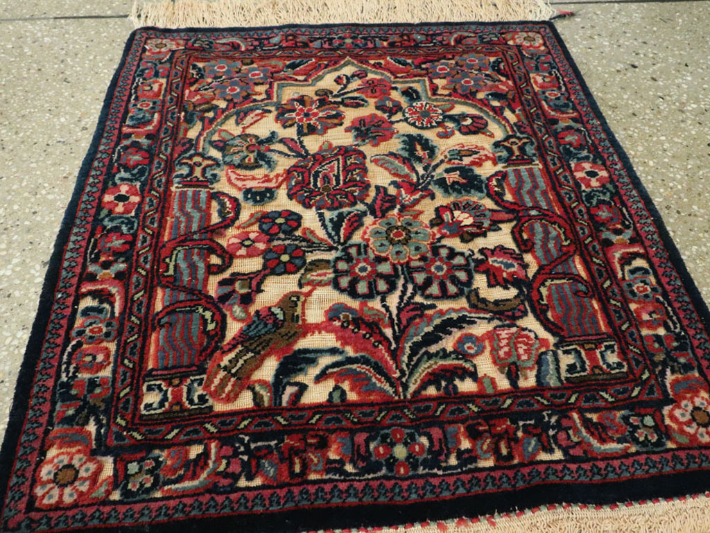 Vintage Persian Kashan Square Rug, No.23720 - Staging