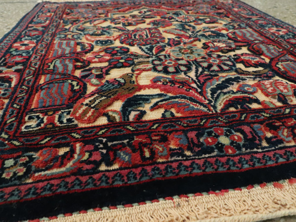 Vintage Persian Kashan Square Rug, No.23720 - Staging