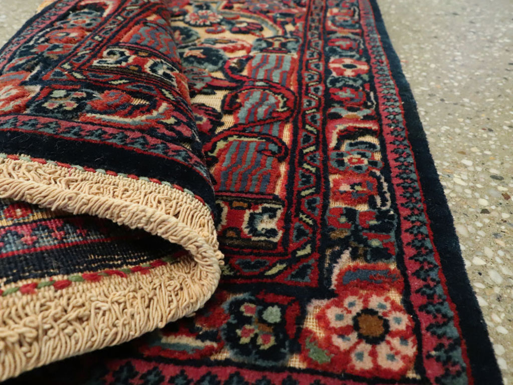 Vintage Persian Kashan Square Rug, No.23720 - Staging