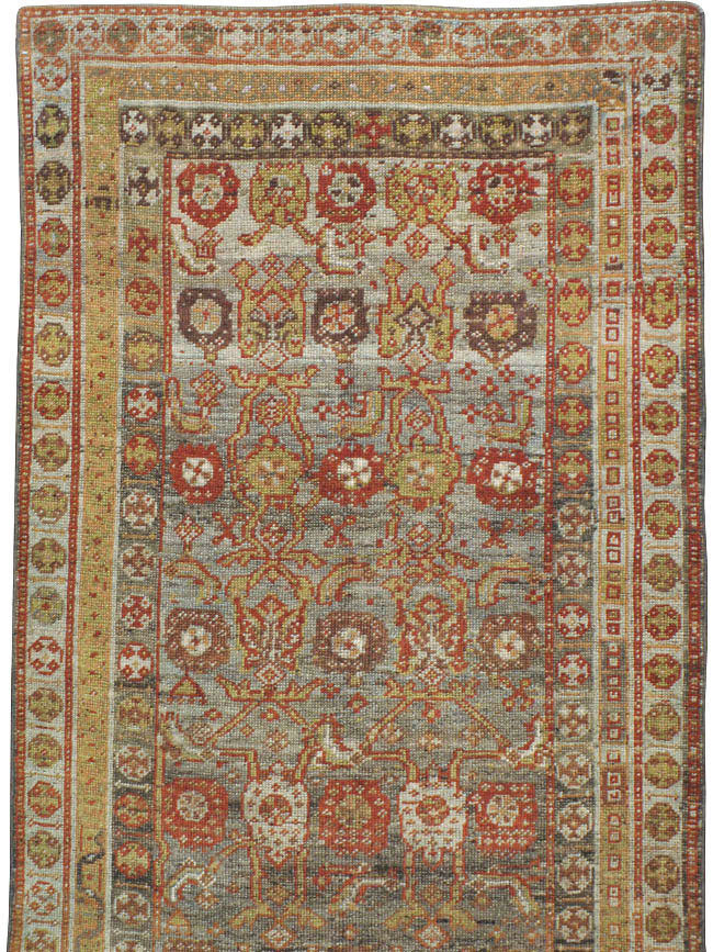 Antique Persian Kurdish Wide Gallery Runner, No.23725 - Staging