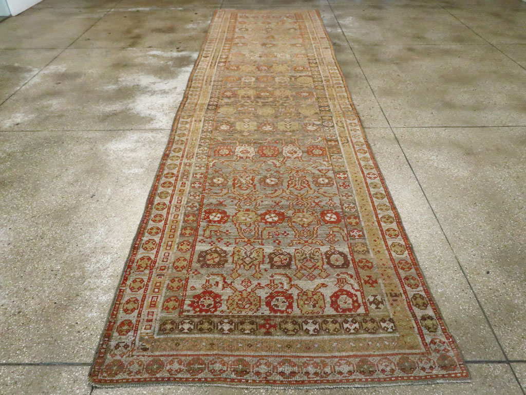 Antique Persian Kurdish Wide Gallery Runner, No.23725 - Staging