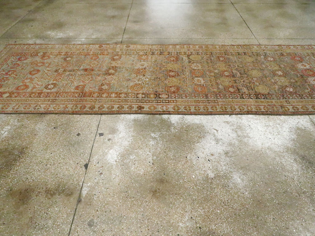 Antique Persian Kurdish Wide Gallery Runner, No.23725 - Staging