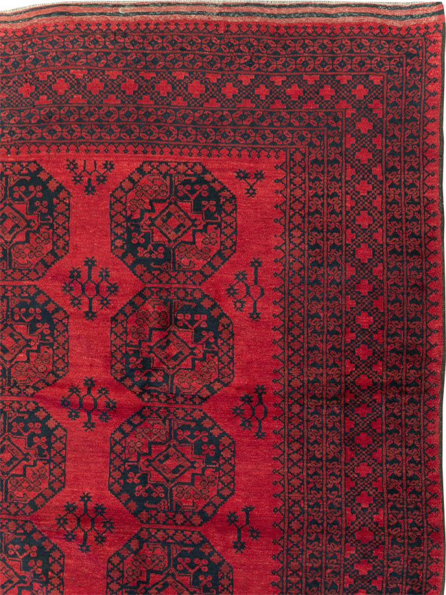 Vintage Central Asian Bokhara Room Size Carpet, No.23750 - Staging