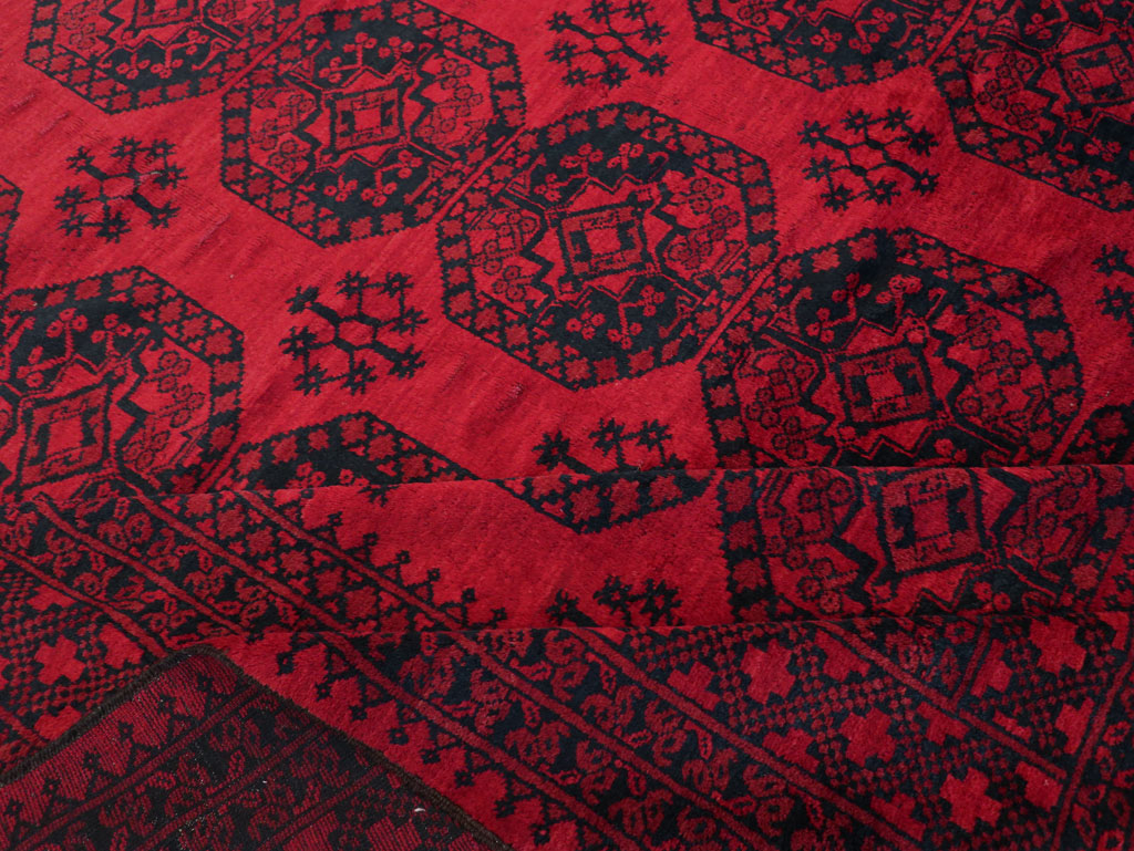 Vintage Central Asian Bokhara Room Size Carpet, No.23750 - Staging